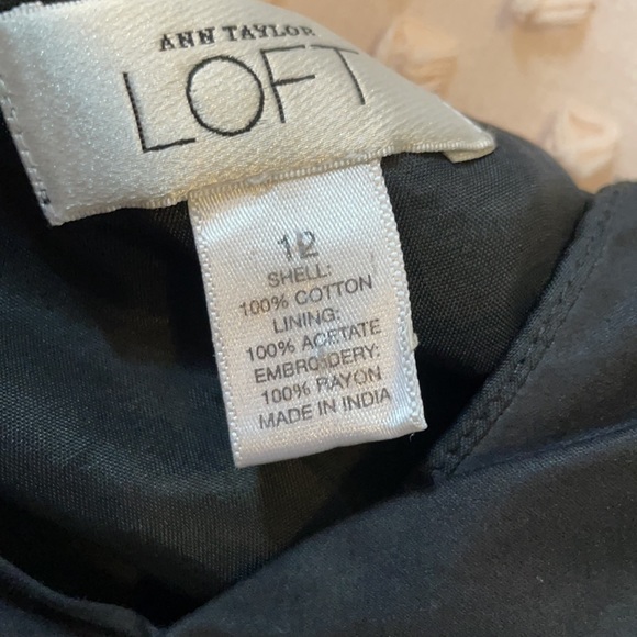 LOFT black and embroidered white Dress - Picture 8 of 8